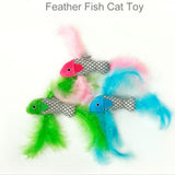 Maxbell Maxbell Funny Pet Cat Toys Feather Fake Fish Kitty Cat Teaser Playing Game Toy Green