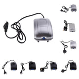 Maxbell Maxbell EU Plug Aquarium Air Pump Fish Tank Airpump Pond Oxygen Pump Silver - 1 hole