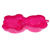 Maxbell Maxbell Dual-use Pet Dog Cat Food Water Fountain Dish Feeder Plastic Twin Bowl Rose Red