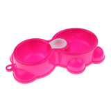 Maxbell Maxbell Dual-use Pet Dog Cat Food Water Fountain Dish Feeder Plastic Twin Bowl Rose Red