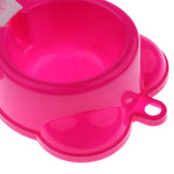 Maxbell Maxbell Dual-use Pet Dog Cat Food Water Fountain Dish Feeder Plastic Twin Bowl Rose Red