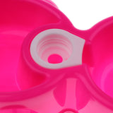 Maxbell Maxbell Dual-use Pet Dog Cat Food Water Fountain Dish Feeder Plastic Twin Bowl Rose Red