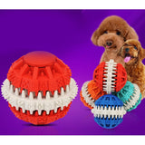 Maxbell Toothed Design Pet Dog Cat Chewing Toy Interactive Training Ball Blue - S