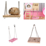 Maxbell Maxbell Pet Hamster Mouse Wood Swing Hammock Play Toy Small Animal Cage Hanging  #1