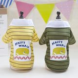 Maxbell Maxbell Pet Puppy Coat Dog Lovely T-shirt Outwear with printing Whale Yellow XL