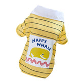 Maxbell Maxbell Pet Puppy Coat Dog Lovely T-shirt Outwear with printing Whale Yellow XL