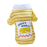 Maxbell Maxbell Pet Puppy Coat Dog Lovely T-shirt Outwear with printing Whale Yellow XL