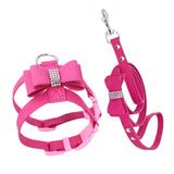 Maxbell Maxbell HP052 Adjustable Pet Dog Vest Harness Puppy Leash Training Collar Rose Red-M