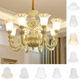 Maxbell 3 Pieces #1 Frosted Glass Ribbed Bell Light Shades Chandelier Lamp Pendant