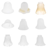 Maxbell 3 Pieces #1 Frosted Glass Ribbed Bell Light Shades Chandelier Lamp Pendant