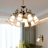 Maxbell 3 Pieces #1 Frosted Glass Ribbed Bell Light Shades Chandelier Lamp Pendant