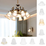 Maxbell 3 Pieces #1 Frosted Glass Ribbed Bell Light Shades Chandelier Lamp Pendant