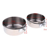 Maxbell 2x Birds Squirrels Parrot Cages Feeder Pet Stainless Steel Food Water Bowl