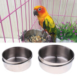 Maxbell 2x Birds Squirrels Parrot Cages Feeder Pet Stainless Steel Food Water Bowl