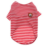 Maxbell Maxbell Dog Shirts Striped Dog T-Shirt Puppy Clothes Small Medium Large Dogs Red-S