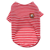 Maxbell Maxbell Dog Shirts Striped Dog T-Shirt Puppy Clothes Small Medium Large Dogs Red-S