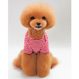 Maxbell Maxbell Dog Shirts Striped Dog T-Shirt Puppy Clothes Small Medium Large Dogs Red-S