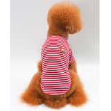 Maxbell Maxbell Dog Shirts Striped Dog T-Shirt Puppy Clothes Small Medium Large Dogs Red-S