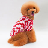 Maxbell Maxbell Dog Shirts Striped Dog T-Shirt Puppy Clothes Small Medium Large Dogs Red-M