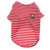 Maxbell 2Pcs M Dog Shirts Striped Dog T-Shirt Puppy Clothes Small Medium Large Dogs