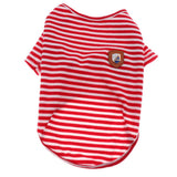 Maxbell Maxbell Dog Shirts Striped Dog T-Shirt Puppy Clothes Small Medium Large Dogs Red-M