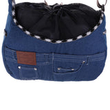 Maxbell Maxbell Pet Carrier Foldable Soft Denim Cat/Dog Comfort Travel Sling Bag Deep Blue