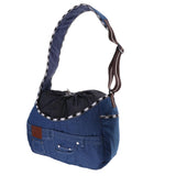 Maxbell Maxbell Pet Carrier Foldable Soft Denim Cat/Dog Comfort Travel Sling Bag Deep Blue
