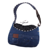 Maxbell Maxbell Pet Carrier Foldable Soft Denim Cat/Dog Comfort Travel Sling Bag Deep Blue