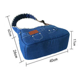 Maxbell Maxbell Pet Carrier Foldable Soft Denim Cat/Dog Comfort Travel Sling Bag Deep Blue
