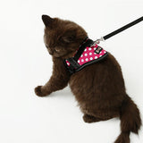 Maxbell Maxbell Adjustable Harness Walking Lead Leash Chest Strap for Pet Cat #1 Rose Red