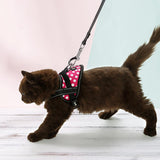 Maxbell Maxbell Adjustable Harness Walking Lead Leash Chest Strap for Pet Cat #1 Rose Red