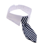 Maxbell Adjustable Pet Dog Cat Necktie Collar Stripe Bow Tie Grooming Costume Blue White