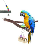 Bird Parrot Parakeet Budgie Toy Wood Swing with Bell Cage Hanging Perch