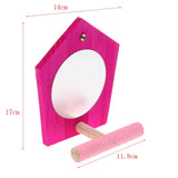 Maxbell Bird Supplies Toy Mirror Pet Parrot Perch Stand Bar Swing Random Color
