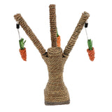 Maxbell Maxbell Pet Sisal Rope Scratcher Climbing Tree Cat Rat Play Toy with Carrots 1