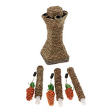 Maxbell Maxbell Pet Sisal Rope Scratcher Climbing Tree Cat Rat Play Toy with Carrots 1