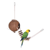 Maxbell Naturals Coco Hideaway with Ladder Bird Toy for Pet Parrot Feeder Toy