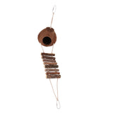 Maxbell Naturals Coco Hideaway with Ladder Bird Toy for Pet Parrot Feeder Toy