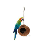 Maxbell Natural Coconut Shell Bird Nest House Hut Cage Toy For Pet Parrot Swing