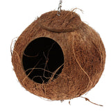 Maxbell Natural Coconut Shell Bird Nest House Hut Cage Toy For Pet Parrot Swing