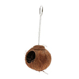 Maxbell Natural Coconut Shell Bird Nest House Hut Cage Toy For Pet Parrot Swing