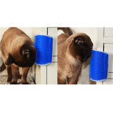 Maxbell Maxbell Pet Cat Wall Corner Grooming Massage Self Groomer Brush Cat Hair Clean Grey