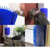 Maxbell Maxbell Pet Cat Wall Corner Grooming Massage Self Groomer Brush Cat Hair Clean Grey