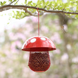 Maxbell Maxbell Mushroom Shape Outdoor Garden Iron Bird Feeder Hanging Pet Seed Container