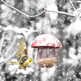 Maxbell Maxbell Mushroom Shape Outdoor Garden Iron Bird Feeder Hanging Pet Seed Container