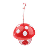 Maxbell Maxbell Mushroom Shape Outdoor Garden Iron Bird Feeder Hanging Pet Seed Container
