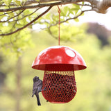 Maxbell Maxbell Mushroom Shape Outdoor Garden Iron Bird Feeder Hanging Pet Seed Container