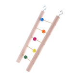 Maxbell Solid Wooden Parrot Climb Ladder Bird Cage Climbing Swing Toy as described 5 Ladders-colorful beads - Aladdin Shoppers