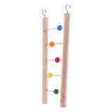 Maxbell Solid Wooden Parrot Climb Ladder Bird Cage Climbing Swing Toy as described 5 Ladders-colorful beads - Aladdin Shoppers