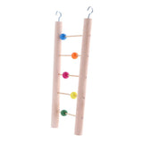 Maxbell Solid Wooden Parrot Climb Ladder Bird Cage Climbing Swing Toy as described 5 Ladders-colorful beads - Aladdin Shoppers